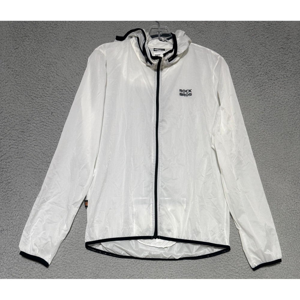 ROCKBROS Mens Waterproof Cycling Hooded Jacket Windproof Mens Small Full Zip